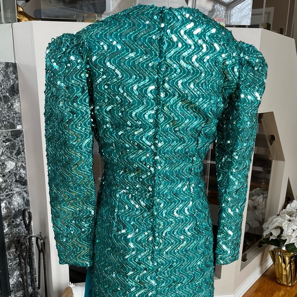 Sequence party dress - emerald green - Picture 3 of 4